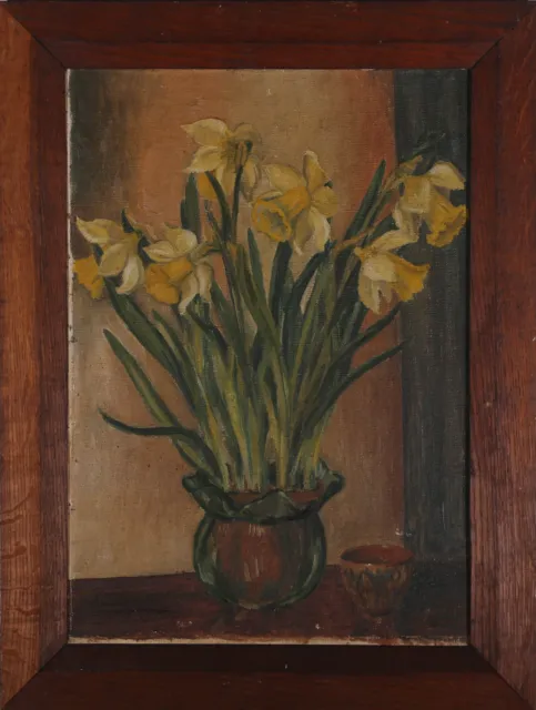 Betty Glover - Mid 20th Century Oil, Yellow Daffodils