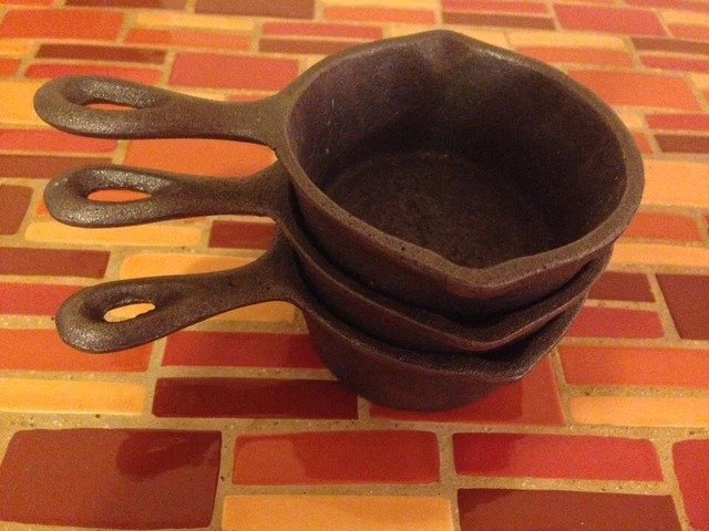 Three Cast Iron Mini Skillets Heavy Duty Brand New