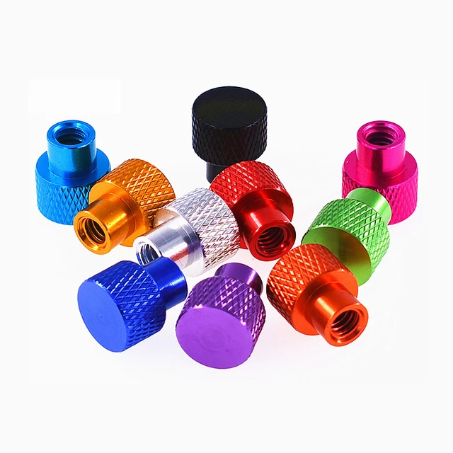 Dado pollice zigrinato M5 M6 maniglie alluminio colorato dado foro cieco testa Ø14