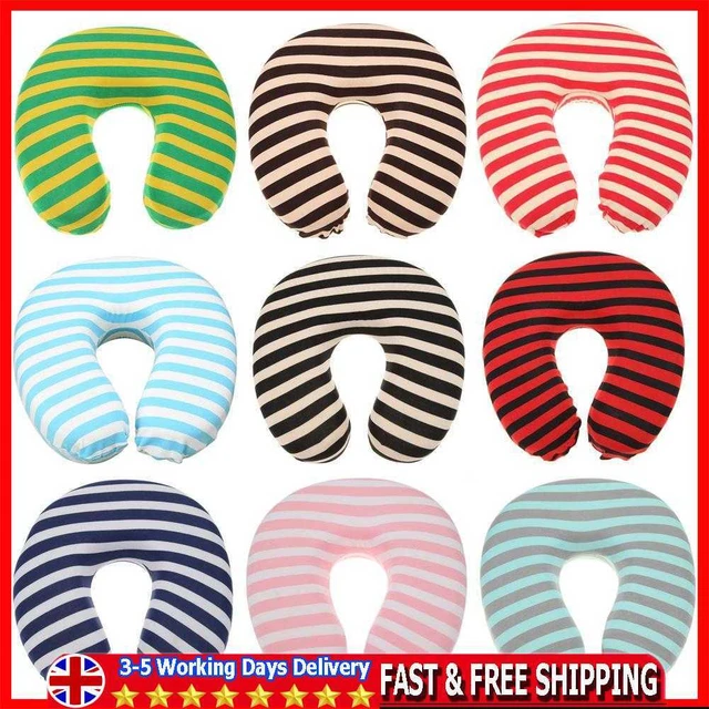 Stripes U Shaped Neck Pillow Slow Rebound Memory Foam Plane Travel Cushion