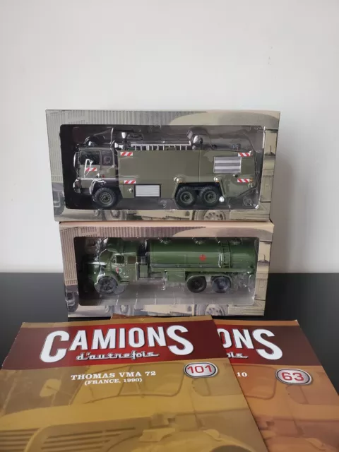 Ixo Altaya 1/43 Lot Camions D'autrefois Berliet Glm 10, Thomas Vma 72 Militaire