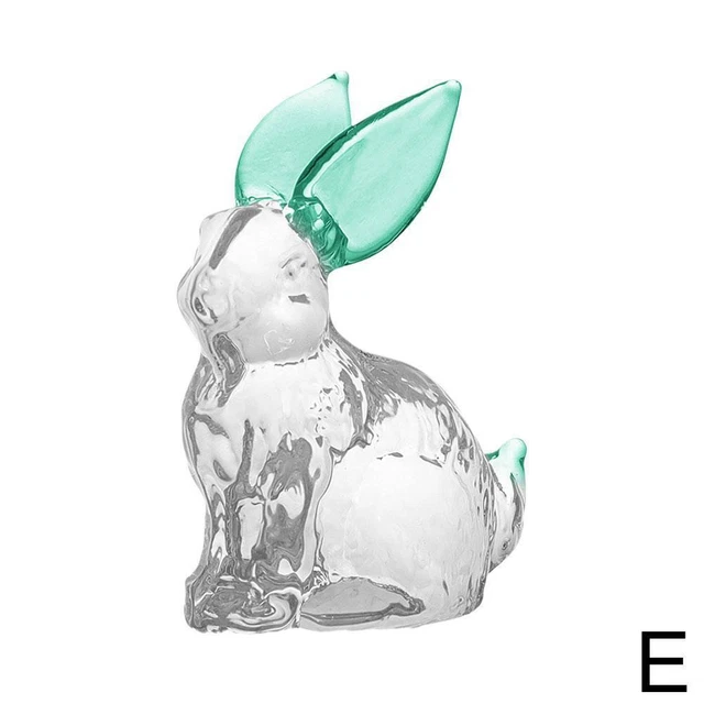 Kristall Hase Figur Osterdekoration Glas Kunst Kaninchen Ornamente W8W4