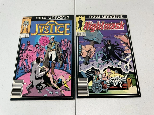 Marvel New Universe 2 Comic Book Lot - Nightmask #1 & Justice Jvstice #1