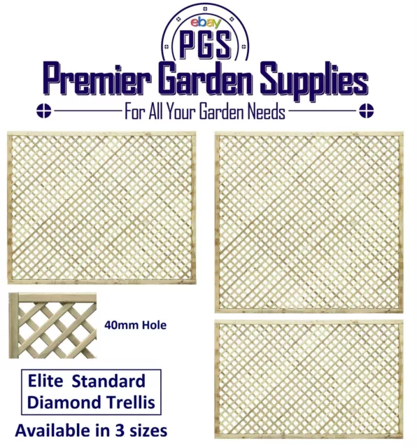 Elite Diamond Alderley Trellis Garden Lattice Climbing Various sizes 4-6 treated