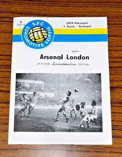 Lokomotive vs Arsenal UEFA Cup Matchday Programme 27/9/1978