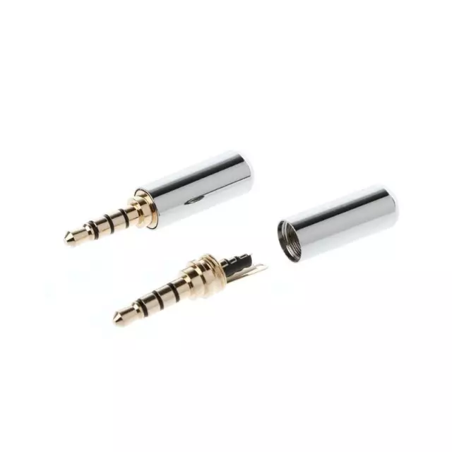 10 Pcs 4 Pole Copper Gold Plated 3.5mm Male Stereo Audio Jack Plug Soldering