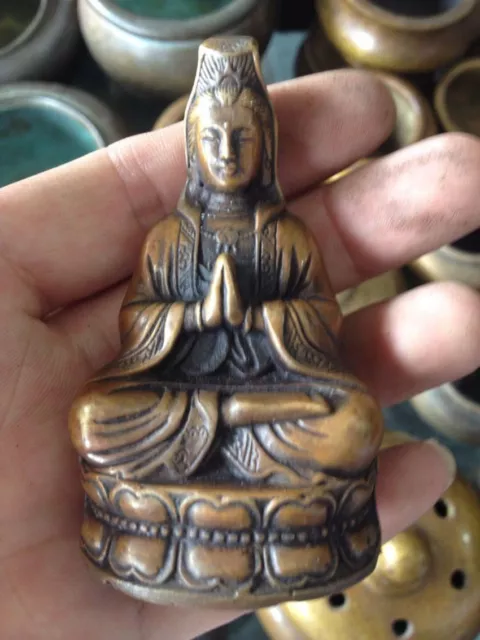 Antique Kwan-yin buddha Bodhisattva Bronze Buddha Statue Decoration