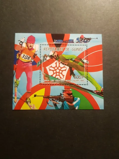 Stamp Guinea Games Olympic Winter Calgary Bloc N° 71 New Luxury MNH 1987