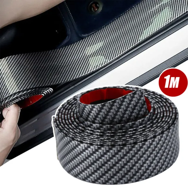 7CM*1M Carbon Fiber Rubber Car Edge Guard Strip Door Sill Protector Accessories