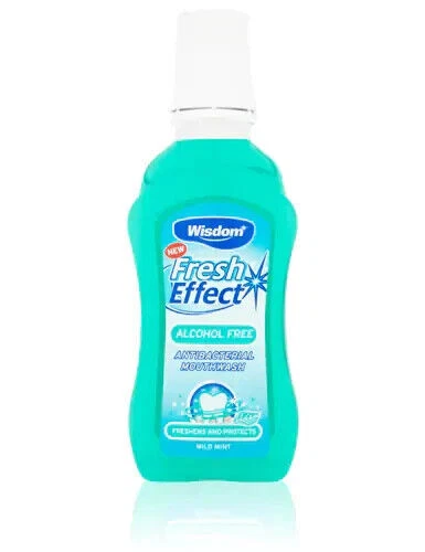 Enjuague bucal antibacteriano Wisdom Fresh Effect fresco como nuevo - 300 ml x 4/8