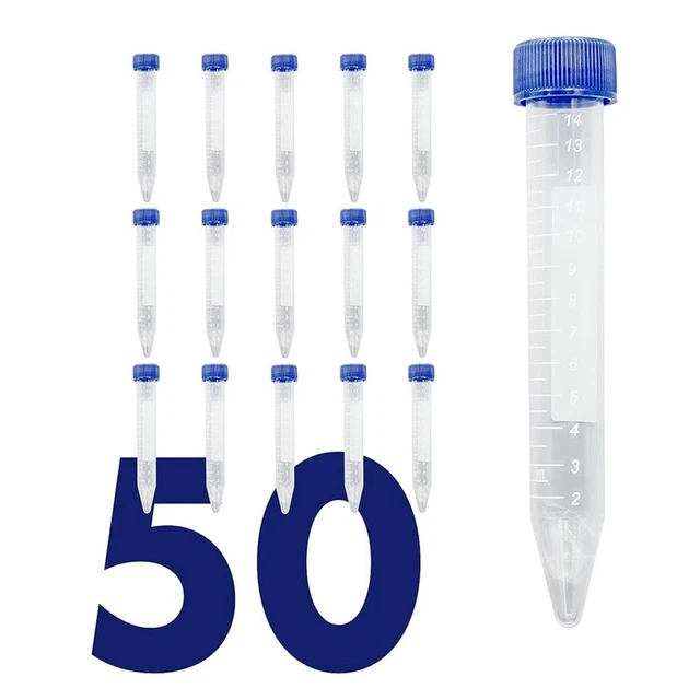 Tubi da centrifuga conica scientifica 15 ml, [confezione da 50] provetta in plastica con6790