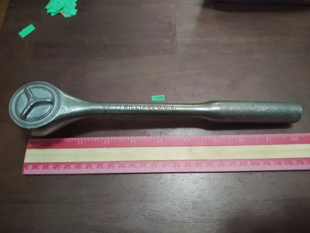 Vintage Williams 1/2" Ratchet Socket Wrench USA Industrial Finish BS-71