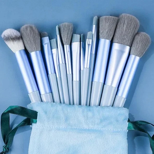 13 PIEZAS Juego de Cepillos de Maquillaje Tampón Polvo Contorno Sombra de Ojos Cepillo de Maquillaje BONITO