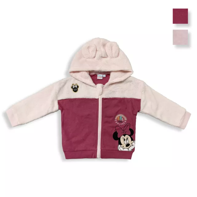 Felpa neonato invernale Disney Minnie Mouse maglia Bimba con cappuccio zip 5893