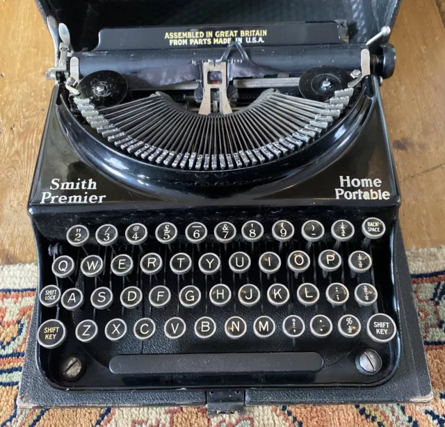 Máquina de escribir portátil vintage Smith Premier para el hogar década de 1930 probada funciona excelente 3