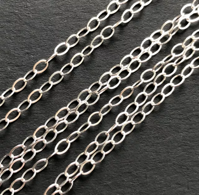 Sterling Silver Chain-Bulk Unfinished Chain 925 -Heavy Oval Cable Chain  5x4mm