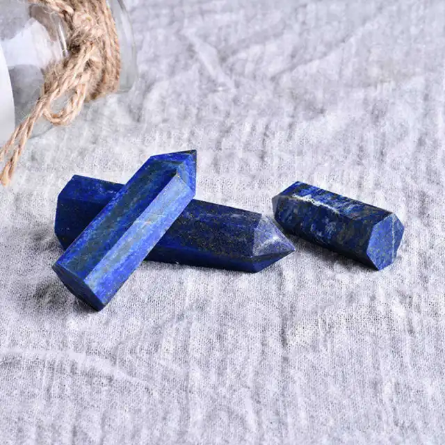 40-50mm Natural Lapis Lazuli Gemstone Quartz Crystal Point Wand Obelisk Healing