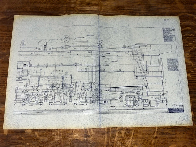 Train Radiator Drawing ORIGINAL VINTAGE RAILROAD Locomotive Train Blueprint Diagram Drawing 17 ...