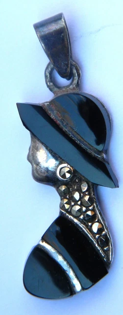 Pendentif Argent Buste De Femme — Bijou Vintage, Occasion, Style Romantique Et Délicat