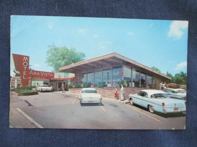 1950s Portland Oregon Tops Drive In & Ara Vista Motel & Cars Postcard