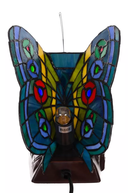 Birendy Tischlampe Tiffany Style Schmetterling 169 Motiv Lampe Dekorationslampe 3