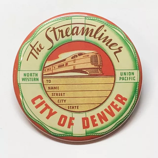 Streamliner Denver Railway Advertising Pocket Mirror Vintage Style