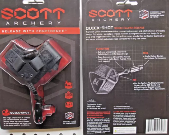 New Scott Archery Quick Shot Release Buckle Strap Black for Compound Bow