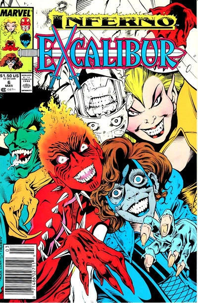 Excalibur #6 (Newsstand) FN; Marvel | Chris Claremont X-Men Inferno - we combine