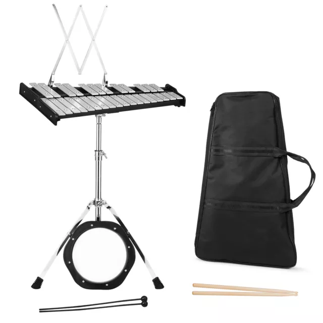 30 Notes Glockenspiel Bell Kit Percussion Xylophone with 8'' Practice Pad
