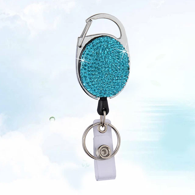 Einziehbare Ellipse-Abzeichenclips Strass-ABS-Gurte ID-Karten Abzeichenhalter
