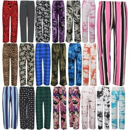 Bambine Palazzo Svasato Gamba Larga Pantaloni Larghi Legging Estate 7-13
