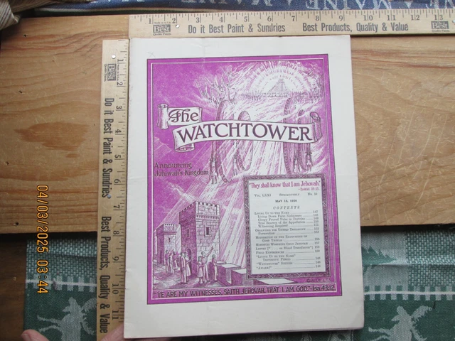 THE WATCHTOWER ANNOUNCING jehovah's Kingdom may 15 1950 £12.10 ...
