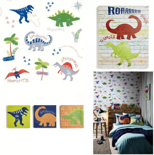 Arthouse Dino Doodles Kids Bedroom Dinosaur Wallpaper & Matching Accessories