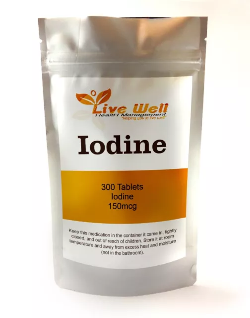 Iodine 150mcg High Strength Tablets Healthy Thyroid Solution Mineral-UK Made