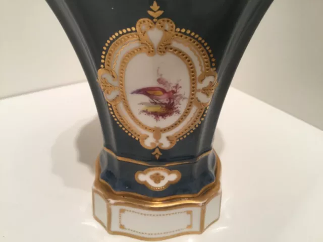 Exquisite Pair Royal Crown Derby Hand Painted Porcelain Vases1908 3