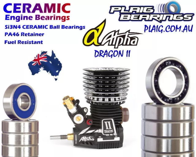 CERAMIC Bearings to suit Alpha Plus .21 Nitro Engines Dragon Lutz Worlds