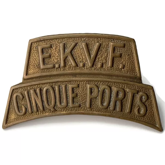 Original WW1 East Kent Volunteer Force Cinque Ports EKVF Shoulder Title Badge
