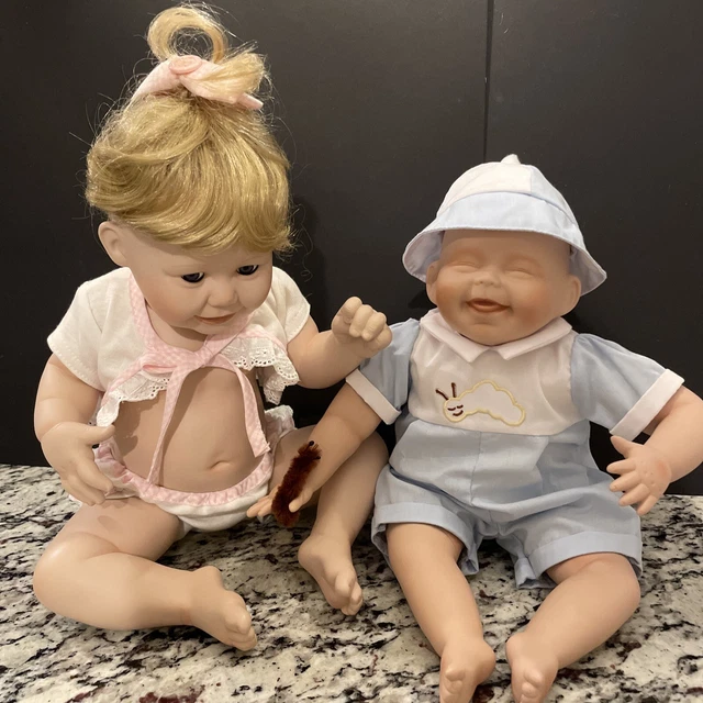 VTG Ashton Drake “CUTE AS A BUTTON” & “TICKLES” 1993 Collectible Dolls ‘Mint’