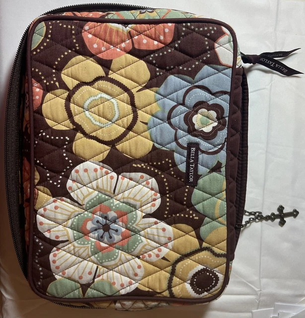 Bella Taylor Floral Book / Bible Cover holds books up to 10” x 7” - Like New!