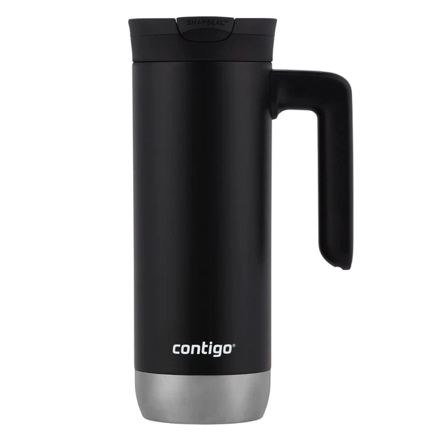 Contigo Huron 2.0 Stainless Steel Travel Mug with SNAPSEAL Lid and Handle, Black