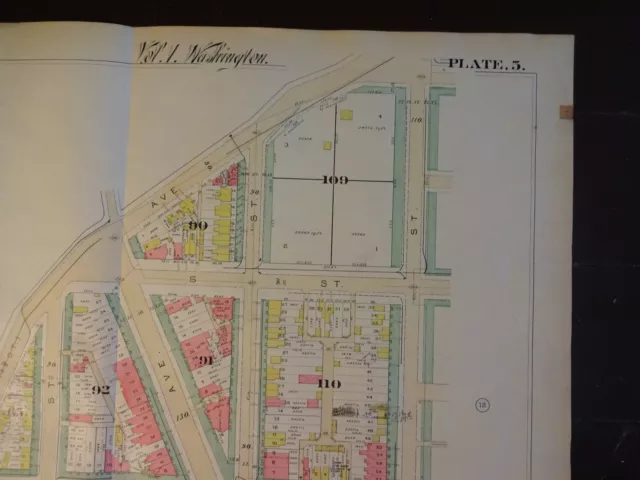 1892 Map of NW DC-Dupont Circle @ Q/19Th-Rare large property specific detail. 2