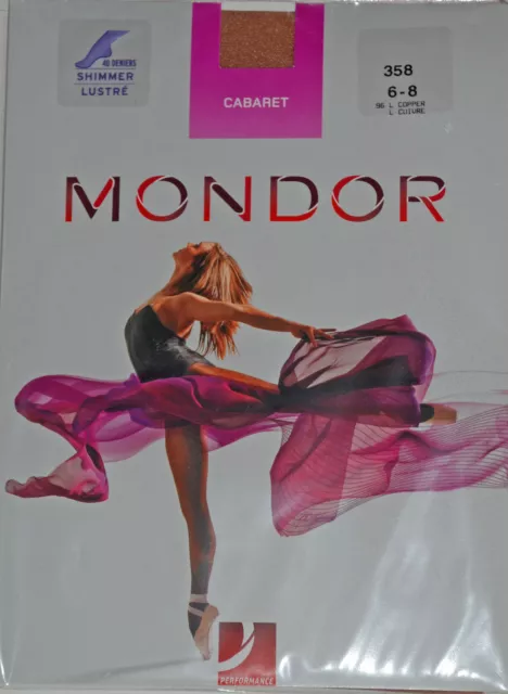 Mondor 358 Cabaret Shimmer Footed Dance Tights - Sand or Light Copper - 40 Den