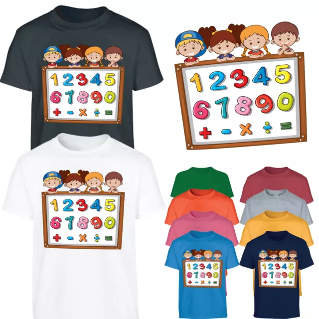 Kids Boys Girls World Book day Event 2024 T-Shirt Maths Symbol Fun School Event