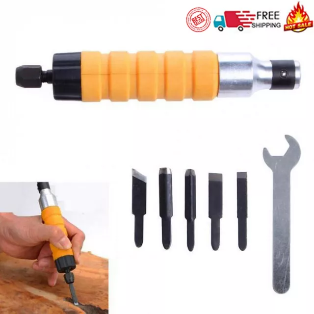 Wood Electric Carving Knife Chisel Kit Woodworking Whittling Cutter Chip Tool