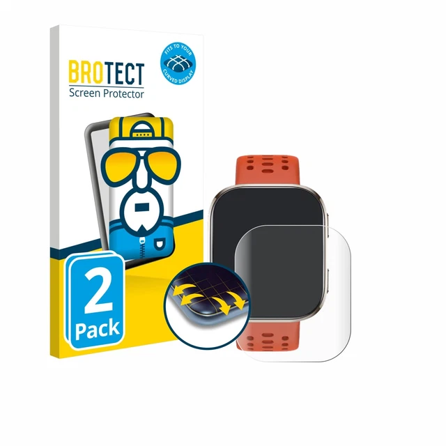 BROTECT 2er Pack Full-Cover Schutzfolie Für TCL Movetime FamilyWatch MT40X – Selbstheilend & Kratzfest