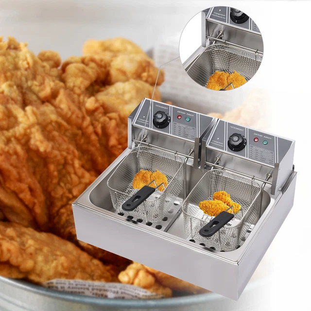 ELECTRIC DEEP FRYER 6L/12L Stainless Commercial Tabletop Single/Dual