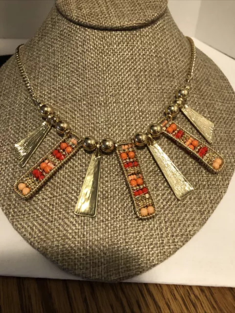 Gold tone southwestern charming Charlie’s necklace 16” wearable 7 1/2” 2 1/2”EXT