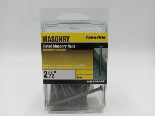 HILLMAN Fas-n-Rite FASTENERS 461804 2.5" Fluted Masonry Nail Wood to Masonry