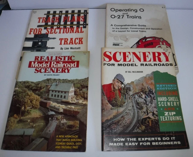 Vtg Lot of 4 Railroad Books Scenery Track Layout Plans Operating O & O-27 Trains