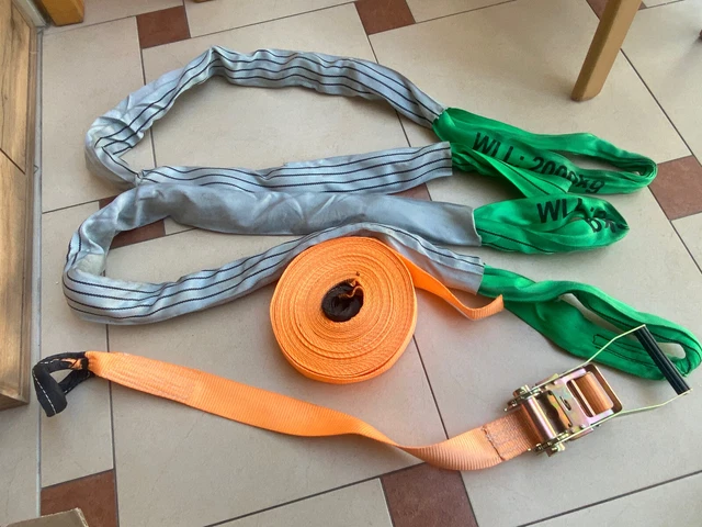 spanngurt zurrgurt mit haken 13m und 2* 2t schlupf slakline set